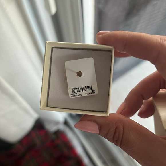 Banter 14K Tube Gold CZ Lightning Bolt Stud - 18G 5/16" - Picture 4 of 4